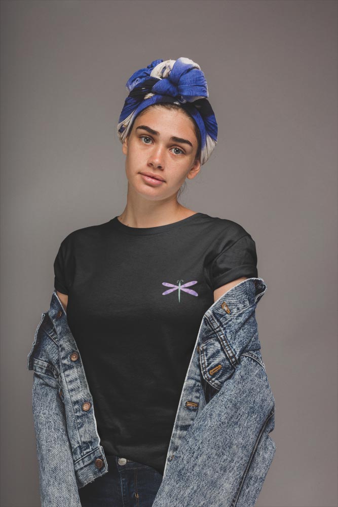 young-girl-with-freckles-wearing-a-t-shirt-mockup-and-a-blue-headwrap-a20861